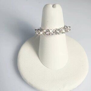 Cubic Zirconia Silver Tone Band Ring Size 9 Fashion Jewelry